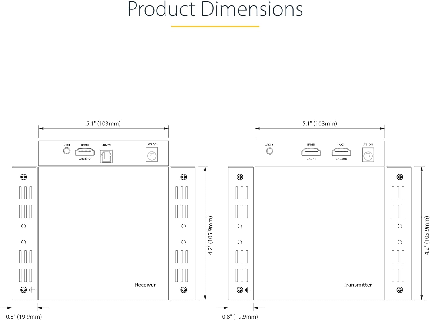 StarTech.com 4K HDMI Extender over CAT5e/CAT6 Cable, Transmitter & Receiver Kit