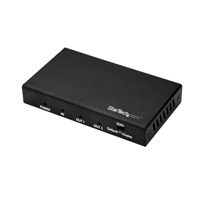 StarTech.com 2 Port HDMI Splitter - 4K 60Hz - 1x2 Way HDMI 2.0 Splitter - HDR - ST122HD202 - Displays the same image with sound on 2 screens
