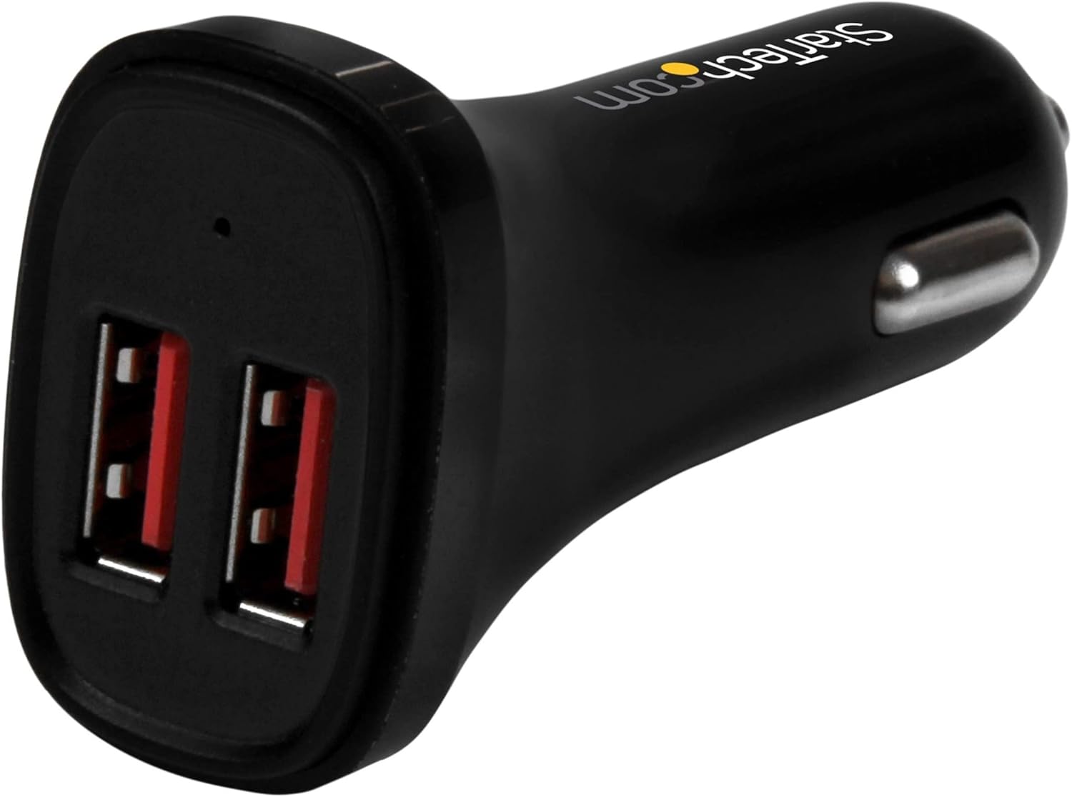 StarTech.com Dual Port USB Car Charger - High Power 24W/4.8A - Black - 2-Port USB Car Charger