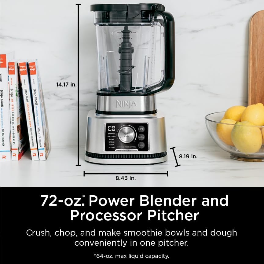 Ninja Blender For Kitchen | Food Processor Combo System | Smoothie Maker & Nutrient Extractor | 6 Functions for Bowls