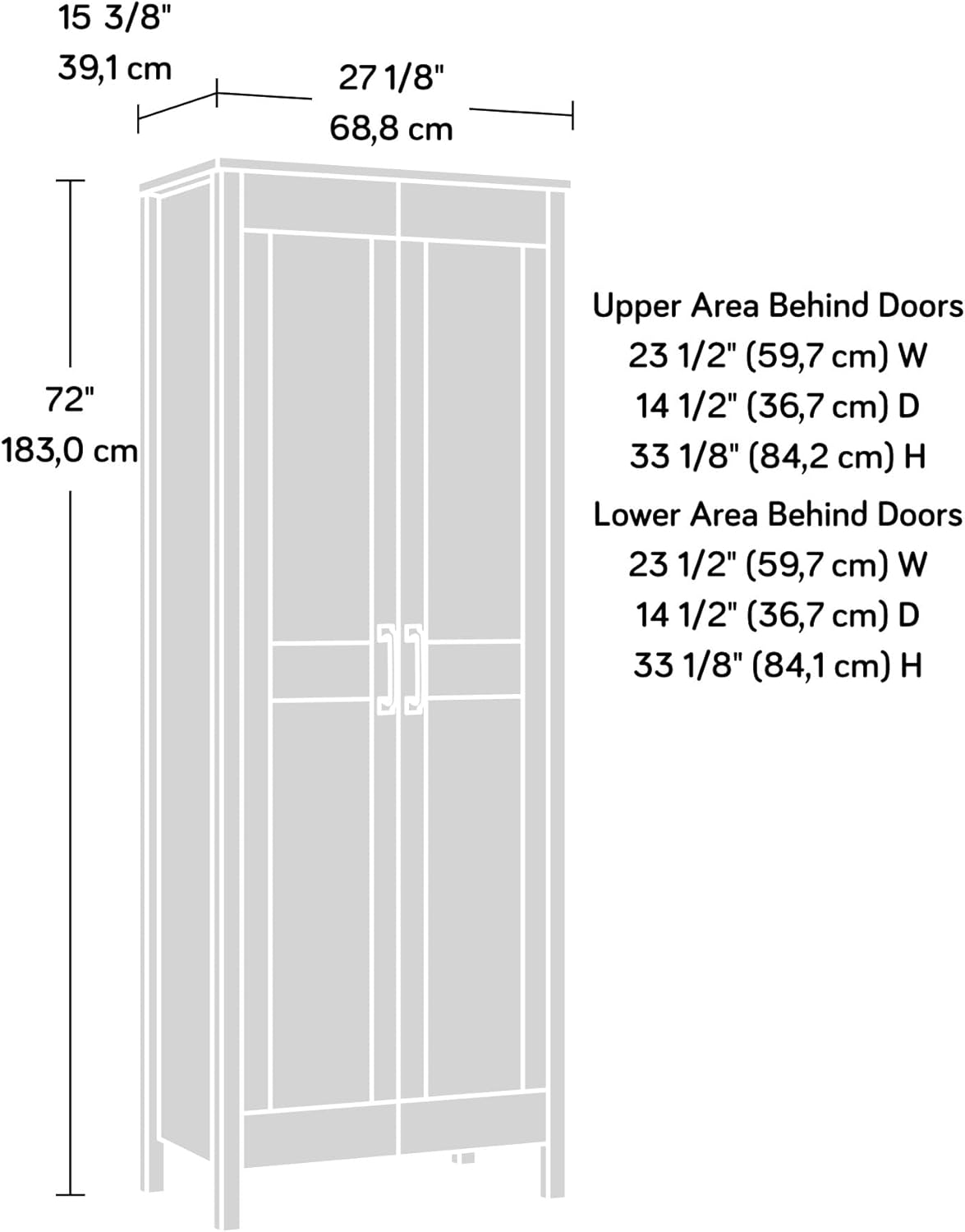 Sauder Select 72inH 2-Door Storage Cabinet