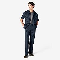 DICKIES Men's Short Sleeve Twill Work Shirt - Button-Front