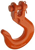 Columbus McKinnon M906A Grade 63 Alloy Steel Clevis Slip Hook, Painted Orange, 3/8" Trade, 5500 lbs Working Load Limit