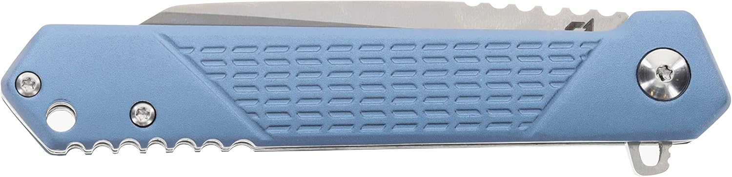 Schrade Delta Class Inert 7.5in with 3.25in AUS-8 Steel Blade and Aluminum Handle for EDC, Blue