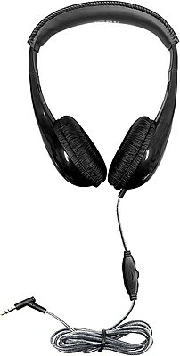 HamiltonBuhl Motiv8 Mid-Sized Multimedia Headphone with In-line Volume Control, Black