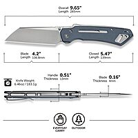 CIVIVI Buster FG Large Pocket Knife for EDC, Superlock Folding Knife for Men Women with 4.2" Nitro-V Blade G10 Handle, Designed by Snecx Tan C24052-2 (Neutral Blue)