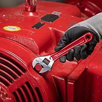 Klein Tools D507-8 Adjustable Wrench, Extra Capacity Jaw Forged Drive Wrench with High Polish Chrome Finish