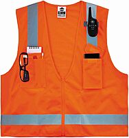 Ergodyne GloWear 8249Z Hi-Vis Surveyor Safety Vest, Solid Front Mesh Back, Type R Class 2