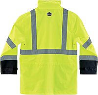Ergodyne Standard Class 3 Hi-vis Rain Jacket Black Bottom Large