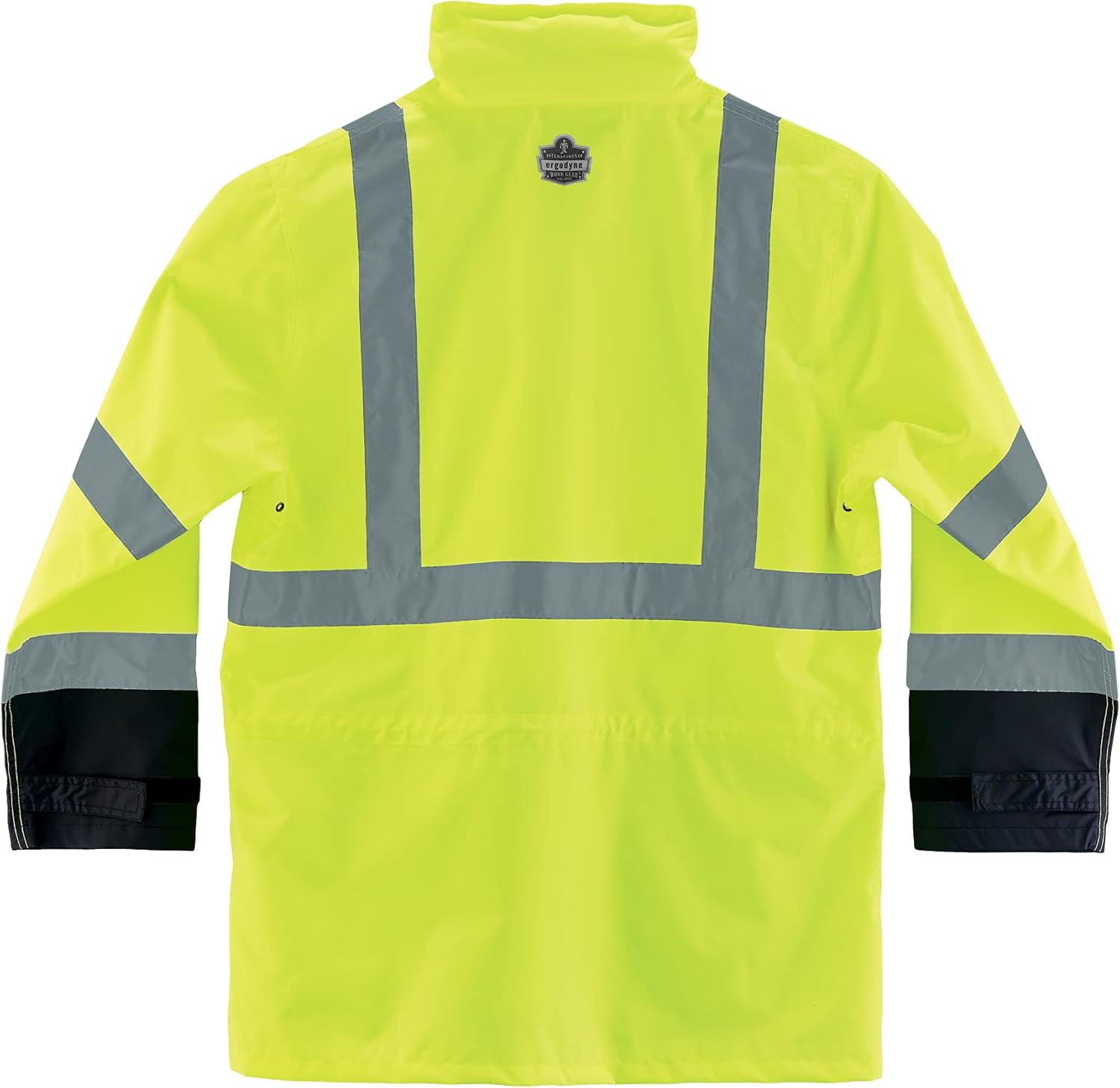Ergodyne Standard Class 3 Hi-vis Rain Jacket Black Bottom Large