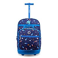 J World New York Unisex Kid's Duo Rolling Backpack with Lunch Box Set, Spaceship, One Size One Size Spaceship