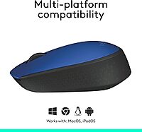 Logitech M170 Wireless Mouse for PC, Mac, Laptop, 2.4 GHz with USB Mini Receiver - Battery Life, Ambidextrous