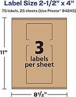Avery Kraft Brown Rectangle Labels, Sure Feed Technology, 2.5 x 4, Print-to-The-Edge, Laser/Inkjet Printable