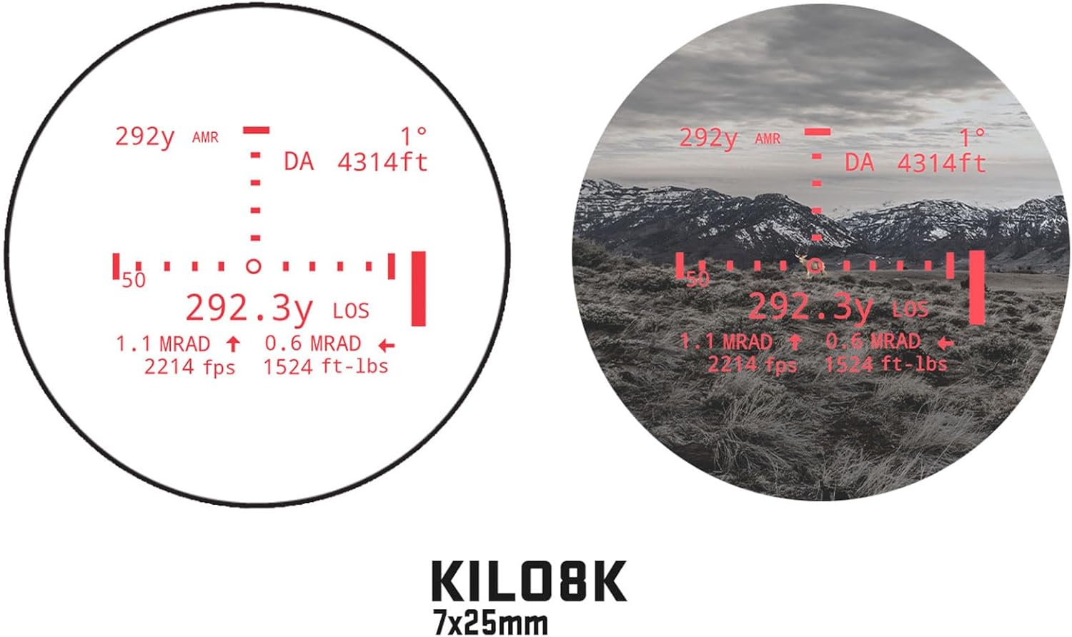 Sig Sauer KILO8K-ABS 7 x 25 mm Tactical Hunting Durable High Accuracy Up to 8000 Yards Reflective Range Digital Bluetooth