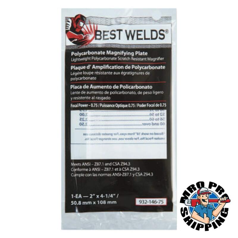 BEST WELDS 901-932-146-75 - 2" Plastic Magnifier Plate, 2" x 4.25" 0.75 Diopter, Polycarbonate, Clear