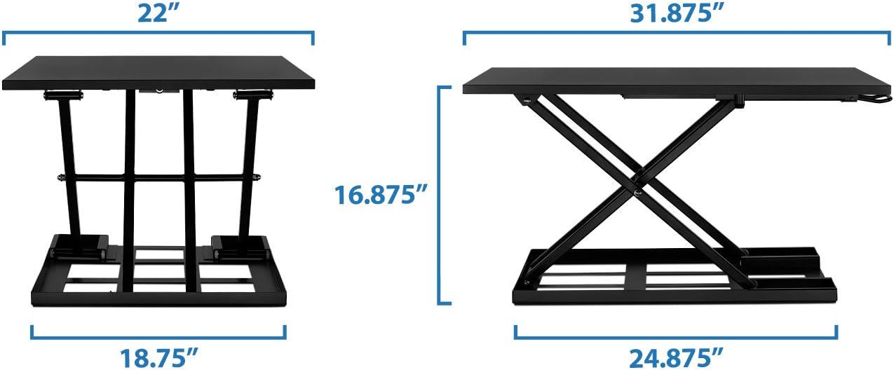Mount-It! Standing Desk Converter, Height Adjustable Sit Stand Desk, 32x22 Inch Preassembled Stand Up Desk Converter