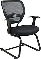 SPACE Seating 55 Series Professional Dark Air Grid Back Visitor's Chair with Built-in Lumbar Support