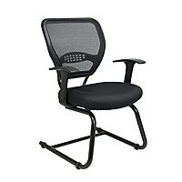 SPACE Seating 55 Series Professional Dark Air Grid Back Visitor's Chair with Built-in Lumbar Support