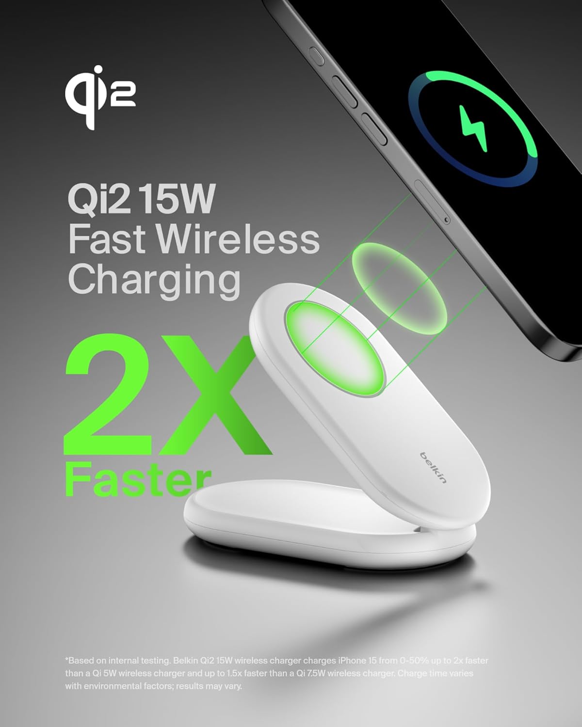 Belkin BoostCharge Magnetic Foldable Wireless Charging Stand 15W Qi2-Certified