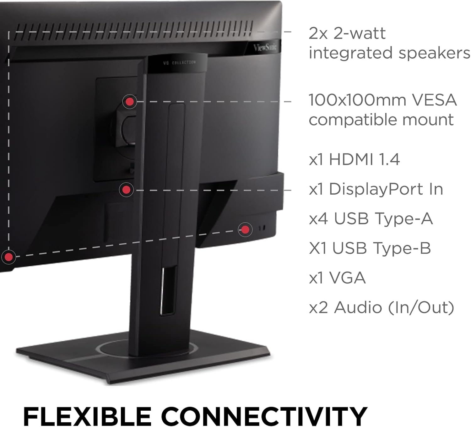 VIEWSONIC Full HD 1080p Ergonomic Monitor with HDMI, DisplayPort, VGA and USB Hub