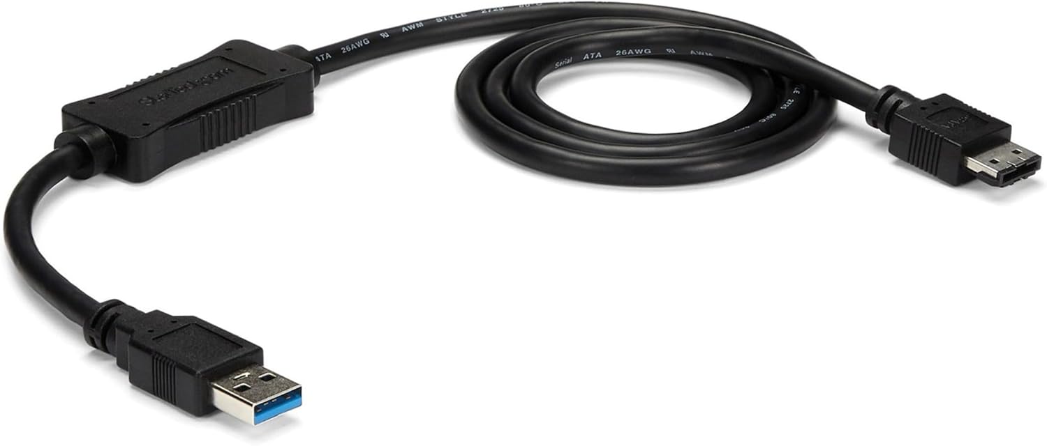 StarTech.com 3 ft USB 3.0 to eSATA Adapter - 6 Gbps USB to HDD/SSD/ODD Converter - Hard Drive to USB Cable (USB3S2ESATA3)