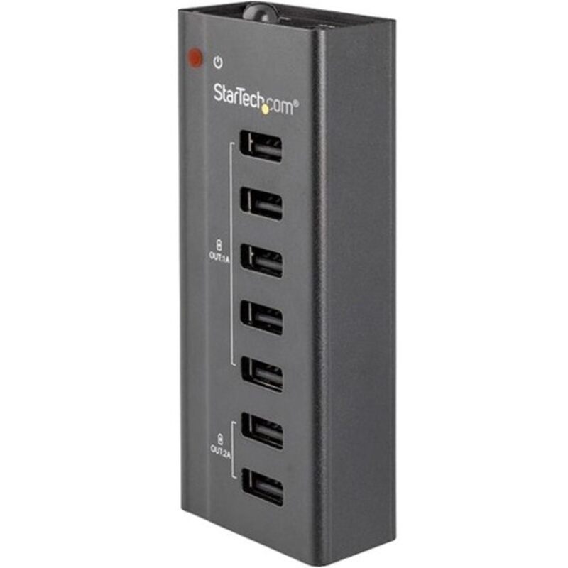 StarTech.com 7 Port USB Charging Station with 5X 1A Ports and 2X 2A Ports - Standalone USB Charging Strip for Multiple Devices (ST7C51224)