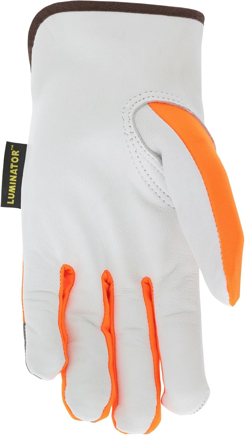 MCR SAFETY Luminator 36111 Premium Grain Goatskin Reflective Work Gloves