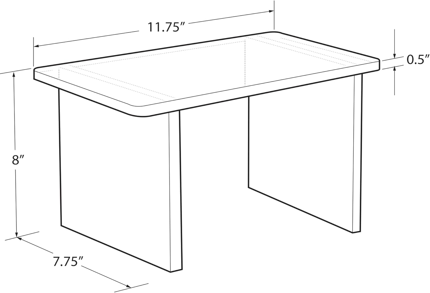 Azar Displays Deluxe Acrylic Monitor Riser Display, Clear
