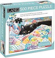 LANG Grandma's Quilt Cat 500 Piece Jigsaw Puzzle