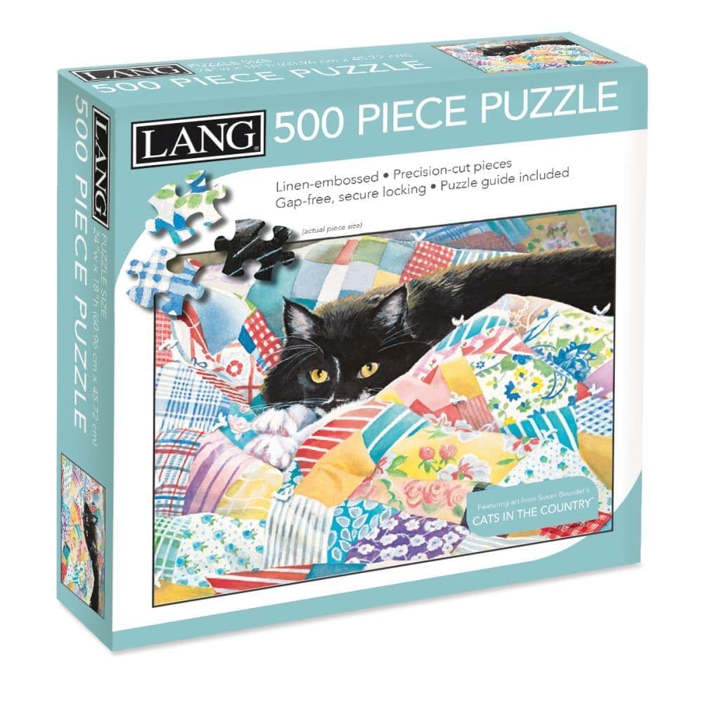 LANG Grandma's Quilt Cat 500 Piece Jigsaw Puzzle
