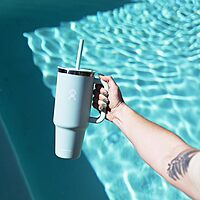 Hydro Flask Travel Tumbler with Handle, Lid and Straw - Insulated Stainless Steel
