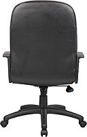 Boss Office Products Ergonomic Mid-Back Leather Chair, Black