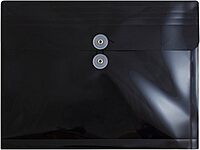 JAM PAPER Plastic Envelopes with Button & String Tie Closure - 12 Pack