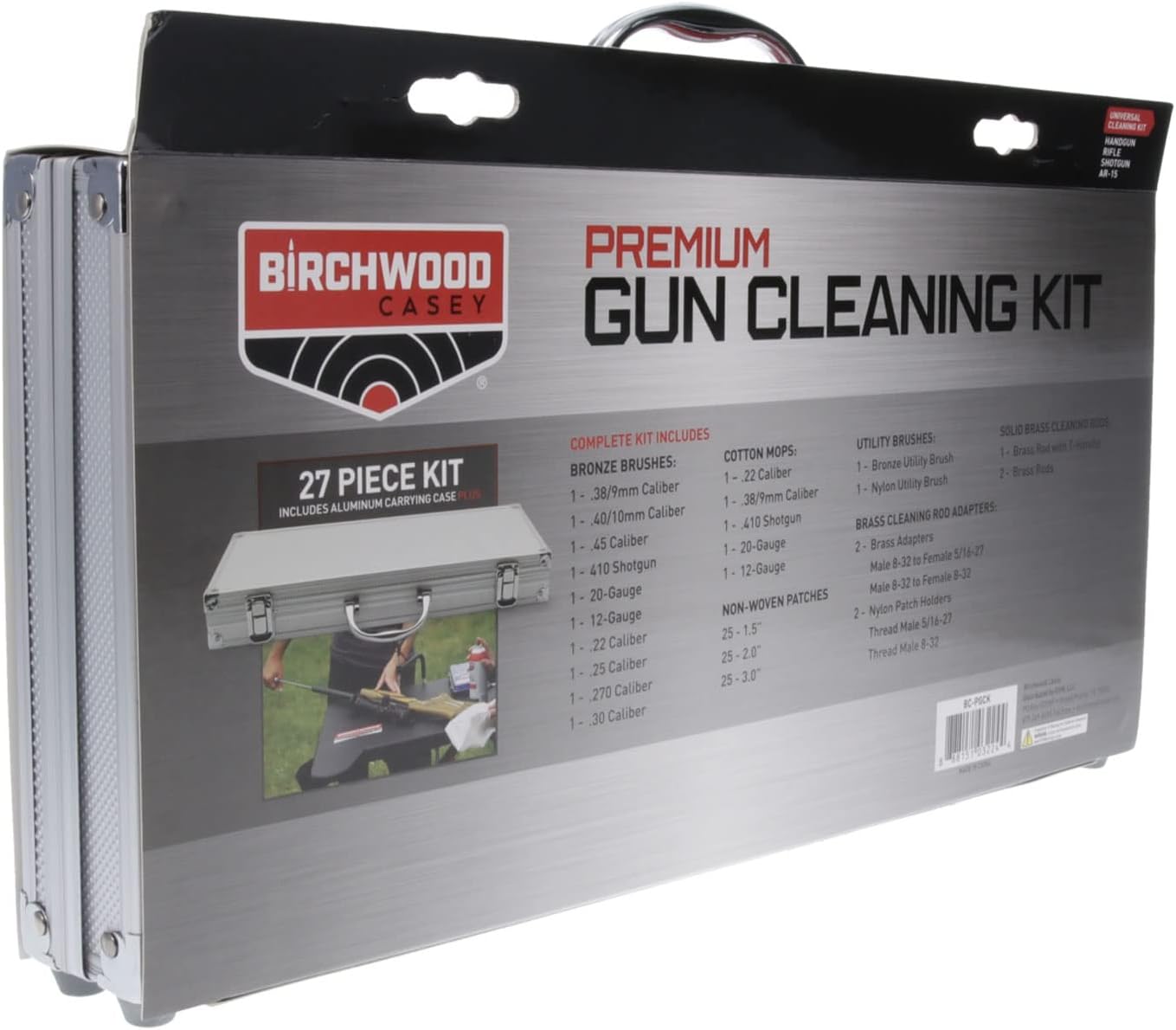 BIRCHWOOD CASEY Premium Gun Cleaning Kit | Durable Versatile Gun Maintenance Cleaning Tools Set | Brushes, Mops, Patches