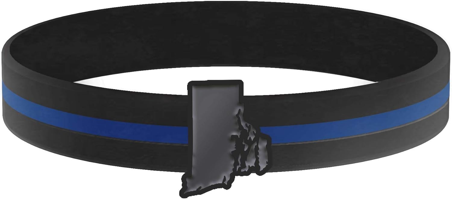 Thin Blue Line USA State Silicone Bracelet
