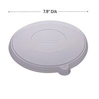 Eco-Products Recycled Flat Bowl Lids, Case of 400, Fits 24-46oz Coupe/16-40oz Noodle Bowls, 100% Recycled PET From Plastic Bottles, Clear For Visibility