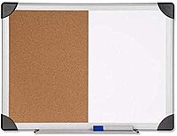 Lorell LLR19290 Dry-Erase/Cork Board Combination, 18" x 24" 24"W x 18"H