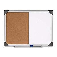Lorell LLR19290 Dry-Erase/Cork Board Combination, 18" x 24" 24"W x 18"H