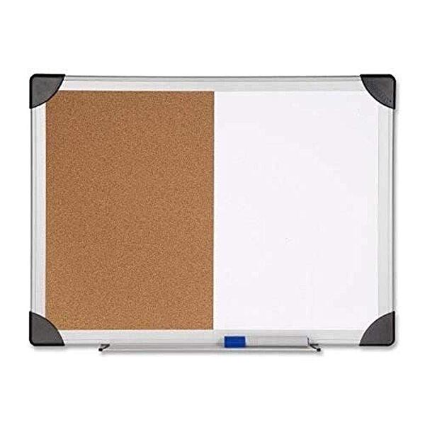 Lorell LLR19290 Dry-Erase/Cork Board Combination, 18" x 24" 24"W x 18"H