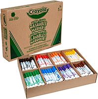 Crayola Broad Line Washable Markers - 200ct (8 Colors), Kids Bulk Classroom Art Markers for School