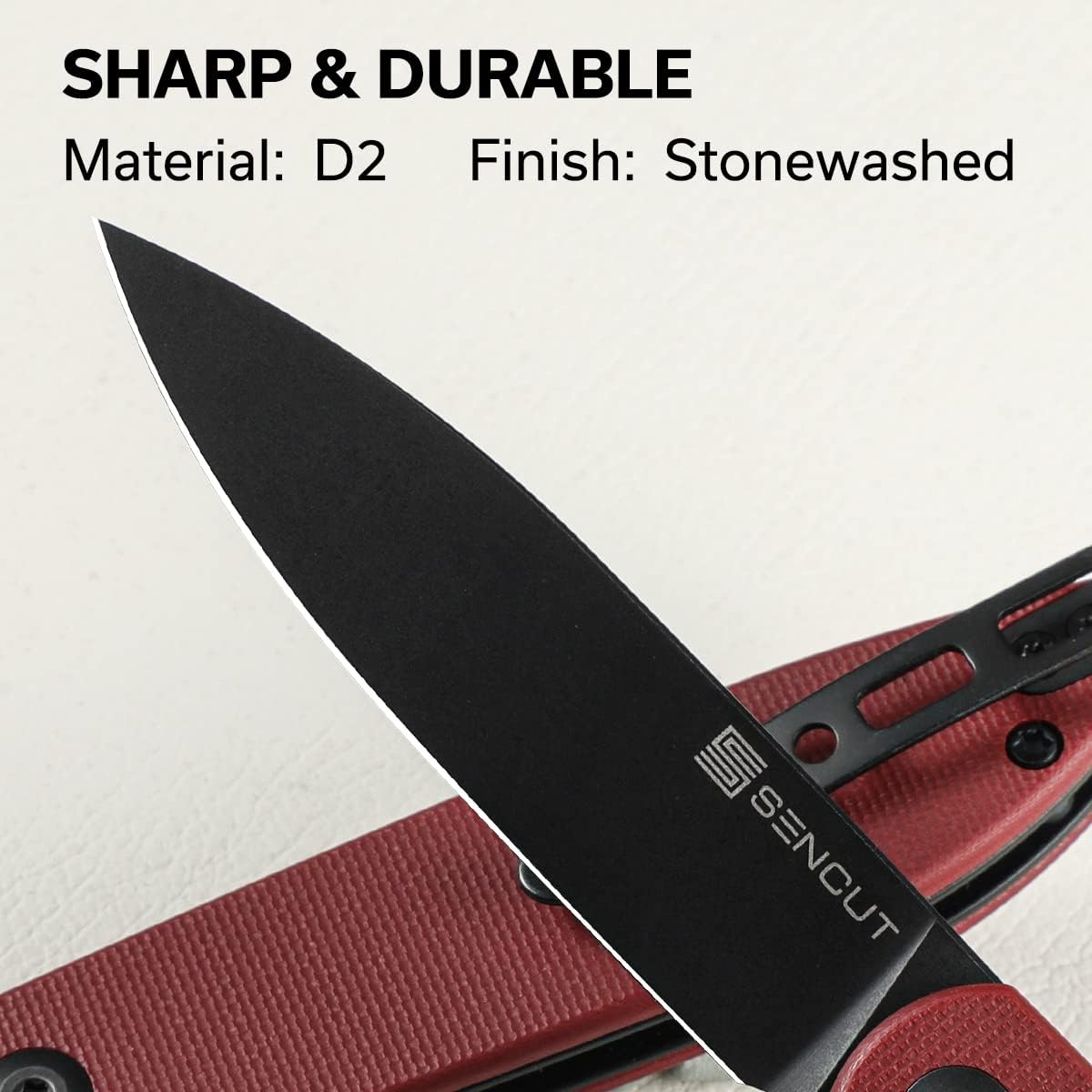 SENCUT Bocll II Pocket Folding Knife - D2 Drop Point, G10 Handle