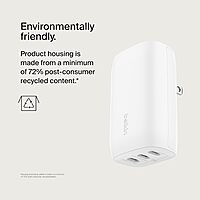 Belkin 3-Port USB C Charger Block 67W - PPS, USB-C PD 3.1 Enabled Fast Charging Charger for iPhone 16, MacBook Pro, AirPods