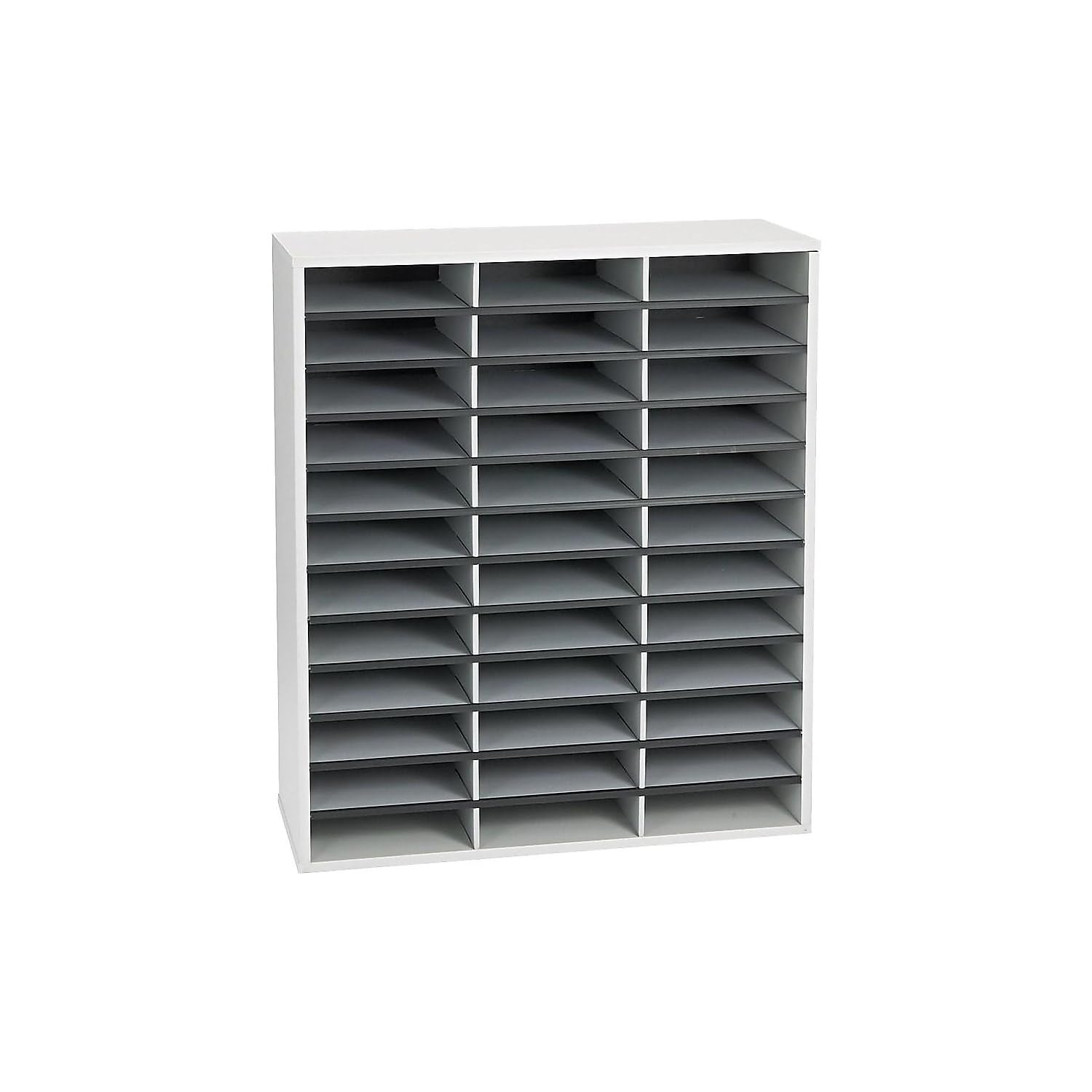 Fellowes Literature Organizer, 36 Compartments, Letter Size, Dove Gray (25061)