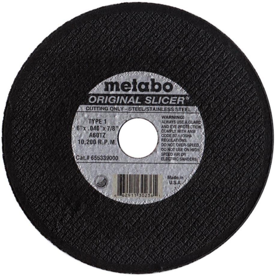 Metabo 5-inch Original Slicer® Wheel | Type 1 | 5" x .040" x 7/8" | A60TZ | Aluminum Oxide | Very Fast & Flexible | Steel