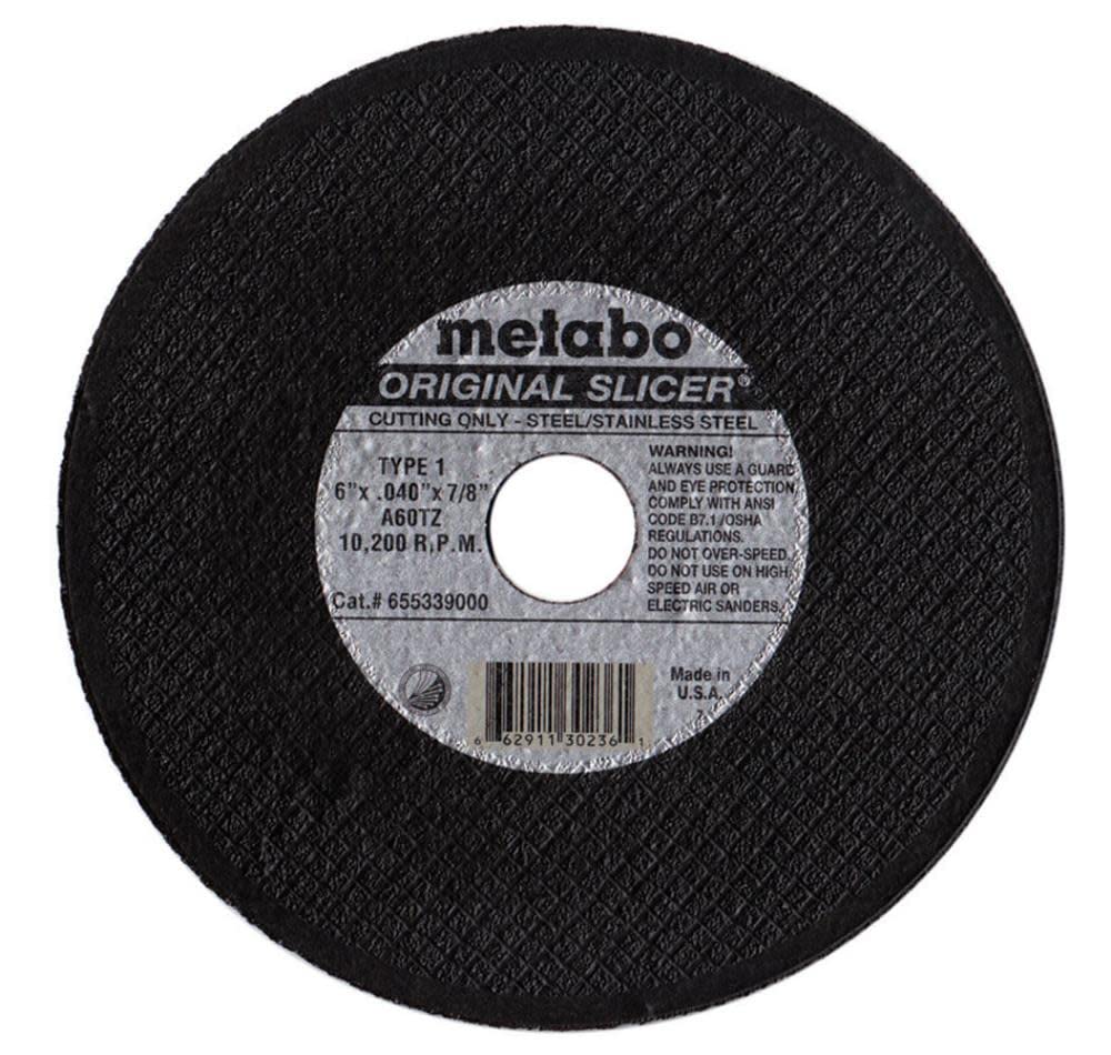 Metabo 5-inch Original Slicer® Wheel | Type 1 | 5" x .040" x 7/8" | A60TZ | Aluminum Oxide | Very Fast & Flexible | Steel