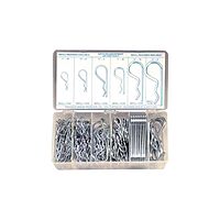 Precision Brand 12915 150 Piece Hitch Pin Clip Assortment, Spring Steel, Plastic Compartment Box is Easy to Store