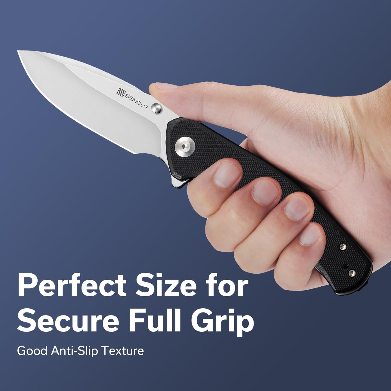 SENCUT Slashkin Folding Pocket Knife, Thumb-Stud & Flipper Opener