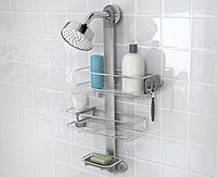 simplehuman Adjustable Shower Caddy, Stainless Steel and Anodized Aluminum Medium