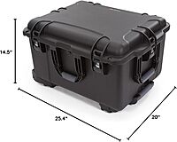NANUK Wheeled Series 960 Lightweight NK-7 Resin Waterproof Protective Rolling Case with Foam, Black Case Cubed Foam Black