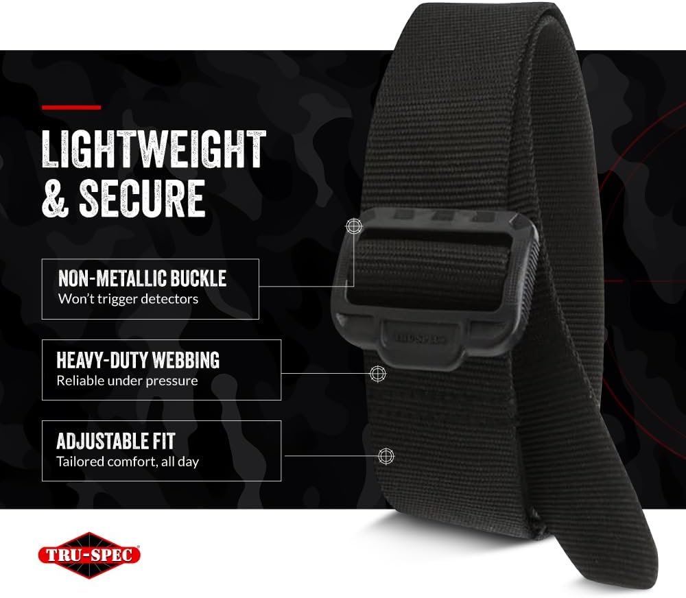 Tru-Spec Security Friendly Tactical Belt with Non-Metallic Buckle